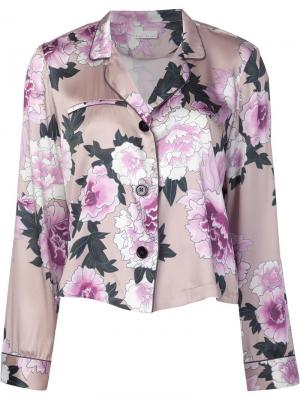 Пижамная рубашка с цветочным рисунком Fleur Du Mal. Цвет: розовый и фиолетовый