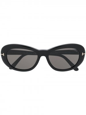 Солнцезащитные очки в круглой оправе TOM FORD Eyewear. Цвет: черный