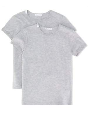Комплект из двух базовых футболок с короткими рукавами Dolce & Gabbana Kids. Цвет: серый