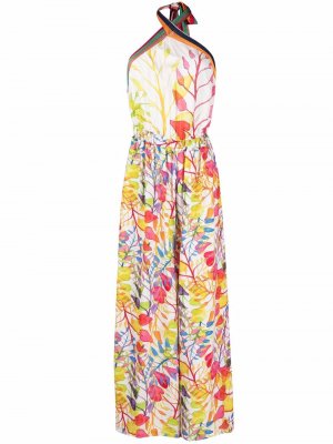 Пляжное платье с цветочным принтом Missoni Mare. Цвет: белый
