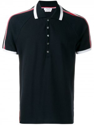 Рубашка-поло с длинными рукавами и полосками 4-Bar Thom Browne. Цвет: синий