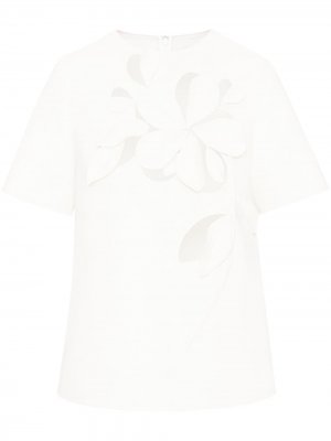 Блузка с вырезами Oscar de la Renta. Цвет: белый