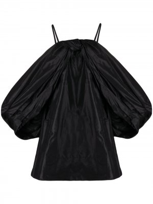 Драпированное платье мини с открытыми плечами Simone Rocha. Цвет: черный