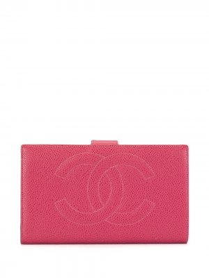 Бумажник 1997-го года с логотипом CC Chanel Pre-Owned. Цвет: розовый