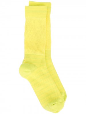 Жаккардовые носки с логотипом ERL. Цвет: желтый
