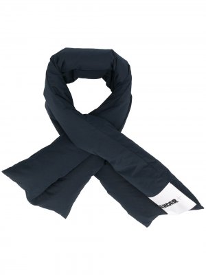 Дутый шарф с логотипом Jil Sander. Цвет: синий
