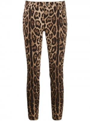Укороченные джинсы с леопардовым принтом Dolce & Gabbana. Цвет: нейтральные цвета