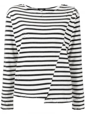 Asymmetric stripe T-shirt R13. Цвет: черный