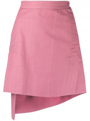 Юбка мини асимметричного кроя в клетку Vivienne Westwood Anglomania. Цвет: розовый