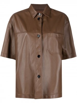Рубашка с короткими рукавами MM6 Maison Margiela. Цвет: коричневый