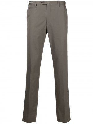 Прямые брюки со складками Corneliani. Цвет: коричневый