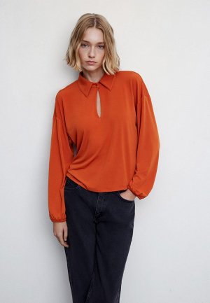 Блуза Mango. Цвет: оранжевый