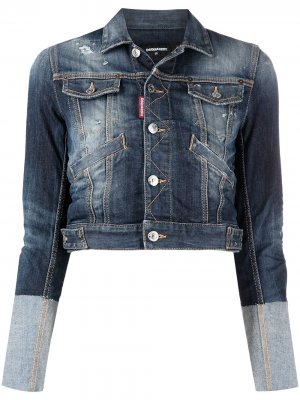 Укороченная джинсовая куртка Dsquared2. Цвет: синий