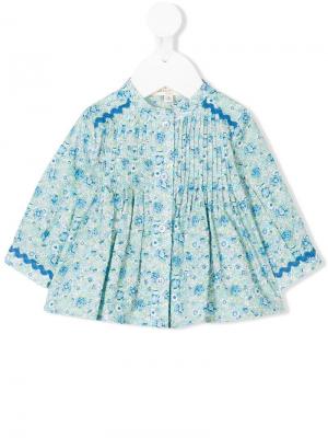 Блузка с цветочным принтом Cashmirino. Цвет: синий