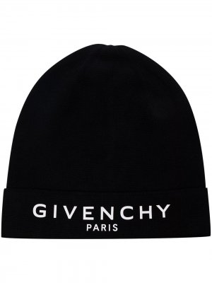 Шапка бини Paris с вышитым логотипом Givenchy. Цвет: черный