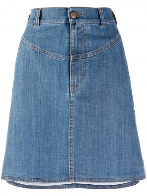 Джинсовая юбка с асимметричным подолом See by Chloé. Цвет: синий