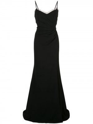Платье с боковым разрезом Marchesa Notte. Цвет: черный
