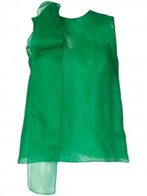 Блузка из органзы с бантом The 2Nd Skin Co.. Цвет: зеленый