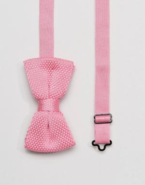 Трикотажный галстук-бабочка в упаковке 7X. Цвет: розовый