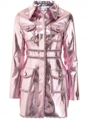 Куртка с эффектом металлик и фестонами Alice McCall. Цвет: розовый
