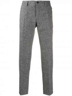 Клетчатые брюки строгого кроя Dolce & Gabbana. Цвет: серый