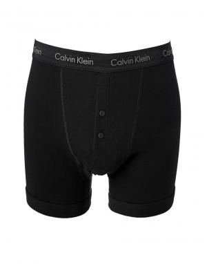 Хлопковые боксеры-брифы с ширинкой на пуговицах Calvin Klein. Цвет: черный