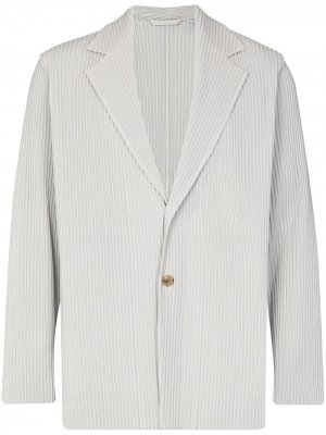 Плиссированный пиджак Homme Plissé Issey Miyake. Цвет: серый