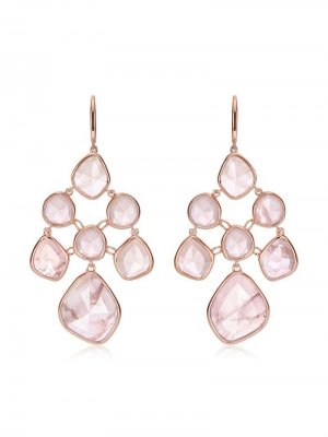 RP Siren Chandelier Rose Quartz earrings Monica Vinader. Цвет: розовый