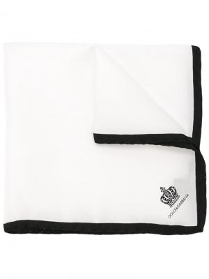 Нагрудный платок с принтом короны Dolce & Gabbana. Цвет: белый