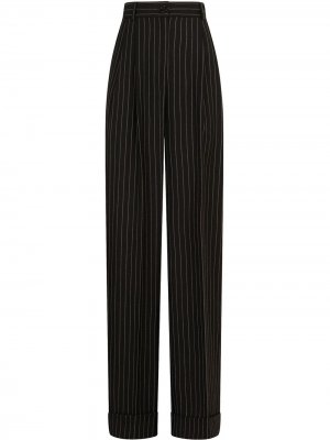Прямые брюки в тонкую полоску Dolce & Gabbana. Цвет: черный