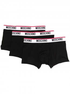 Комплект боксеров с логотипом Moschino. Цвет: черный