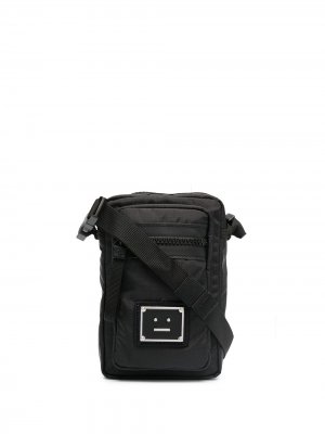 Мини-сумка через плечо с логотипом Acne Studios. Цвет: черный