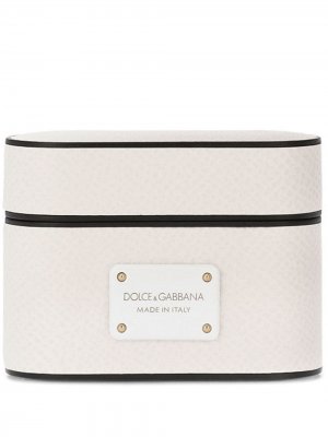 Чехол для AirPods с логотипом Dolce & Gabbana. Цвет: белый