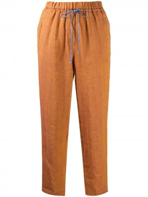 Укороченные брюки с эластичным поясом Forte. Цвет: коричневый