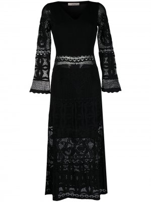 Кружевное платье с V-образным вырезом D.Exterior. Цвет: черный