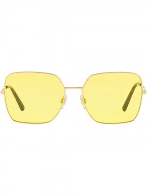 Солнцезащитные очки в квадратной оправе Dolce & Gabbana Eyewear. Цвет: золотистый