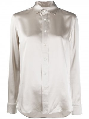 Атласная рубашка Polo Ralph Lauren. Цвет: серый
