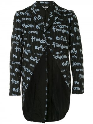 Пиджак в тонкую полоску с надписью Black Comme Des Garçons. Цвет: черный
