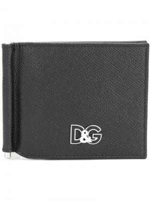Бумажник с зажимом для денег Dolce & Gabbana. Цвет: черный