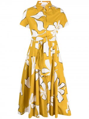 Платье миди с цветочным принтом Gentry Portofino. Цвет: желтый