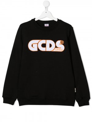Толстовка с вышитым логотипом Gcds Kids. Цвет: черный