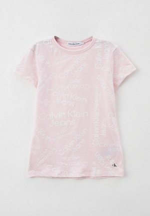 Футболка Calvin Klein Jeans. Цвет: розовый