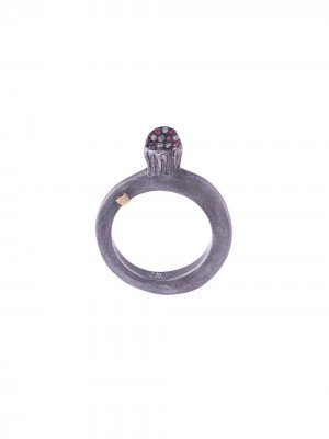 Кольцо Woina с бриллиантами и рубинами Rosa Maria. Цвет: серебристый