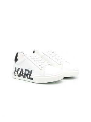 Кроссовки с логотипом Karl Lagerfeld Kids. Цвет: белый