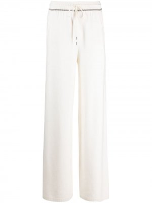 Трикотажные брюки широкого кроя Loro Piana. Цвет: нейтральные цвета