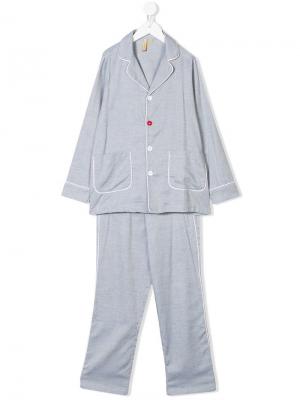 Пижама с контрастной отделкой #Mumofsix. Цвет: синий
