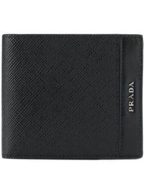 Складной кошелек Prada. Цвет: черный