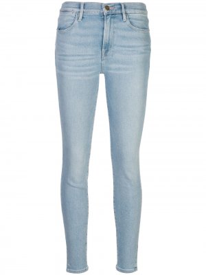 Le High Skinny Crop Slit Rivet jeans FRAME. Цвет: синий