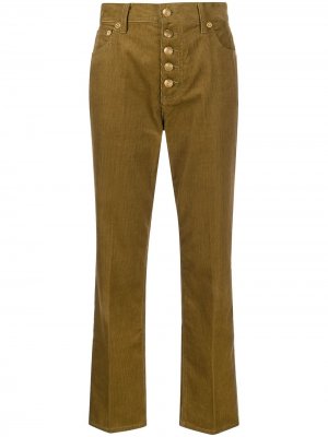 Вельветовые брюки на пуговицах Tory Burch. Цвет: коричневый