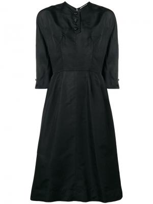 Платье миди А-образного силуэта William Vintage. Цвет: черный